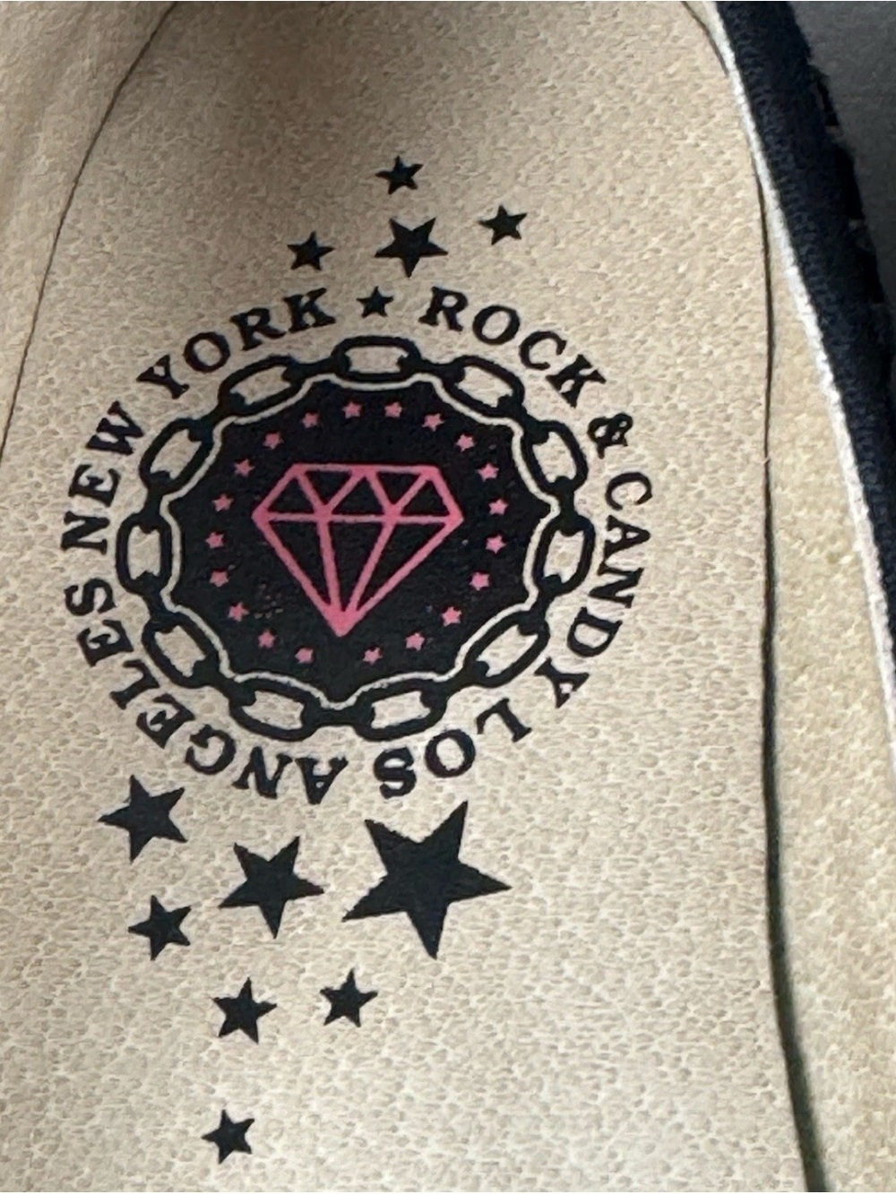 Rock & Candy Black Espadrille Slip-Ons with Pink & Teal Embroidered Pattern - Picture 7 of 9